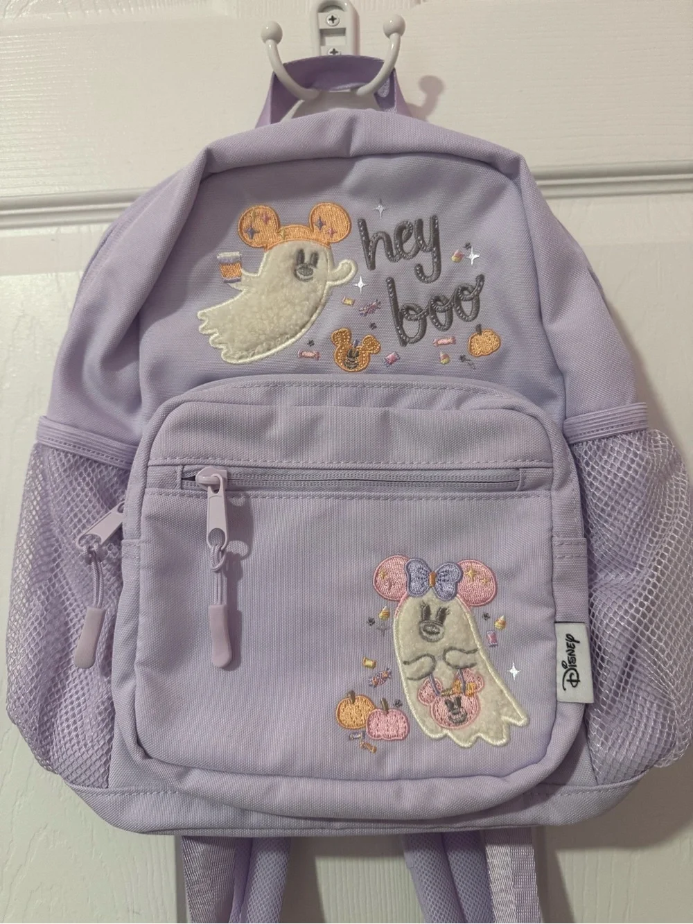 Disney Parks 2026 Halloween Minnie Ghost Hey Boo Pastel Purple Mini Backpack New